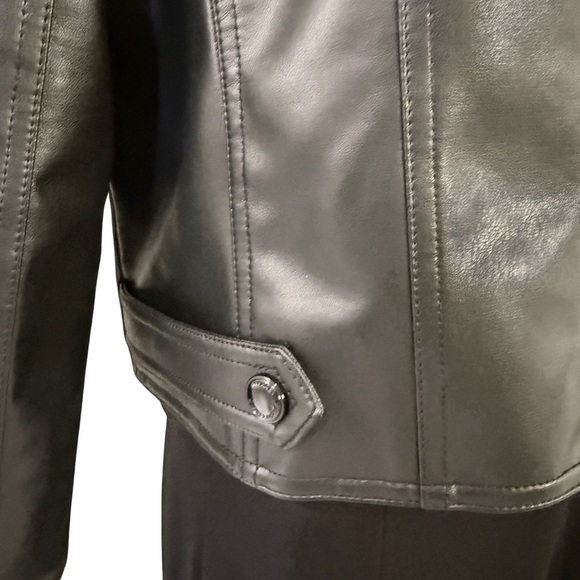 NWT Michael Kors Black Faux Leather Jacket Size S - Picture 5 of 12